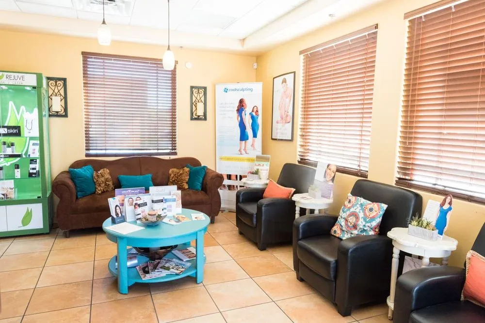 Clean, professional medical spa treatment room with neutral tones at Amara Rejuve Medical Spa in Yuma