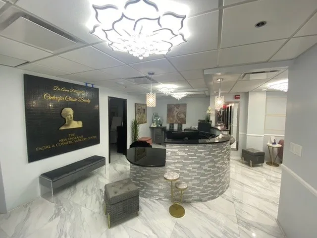 Clean, professional medical spa treatment room with neutral tones at Anna Petropoulos MD in Back Bay Boston