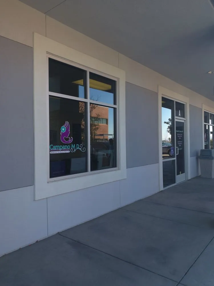 Clean, professional medical spa treatment room with neutral tones at Dr. Campano in Palmdale