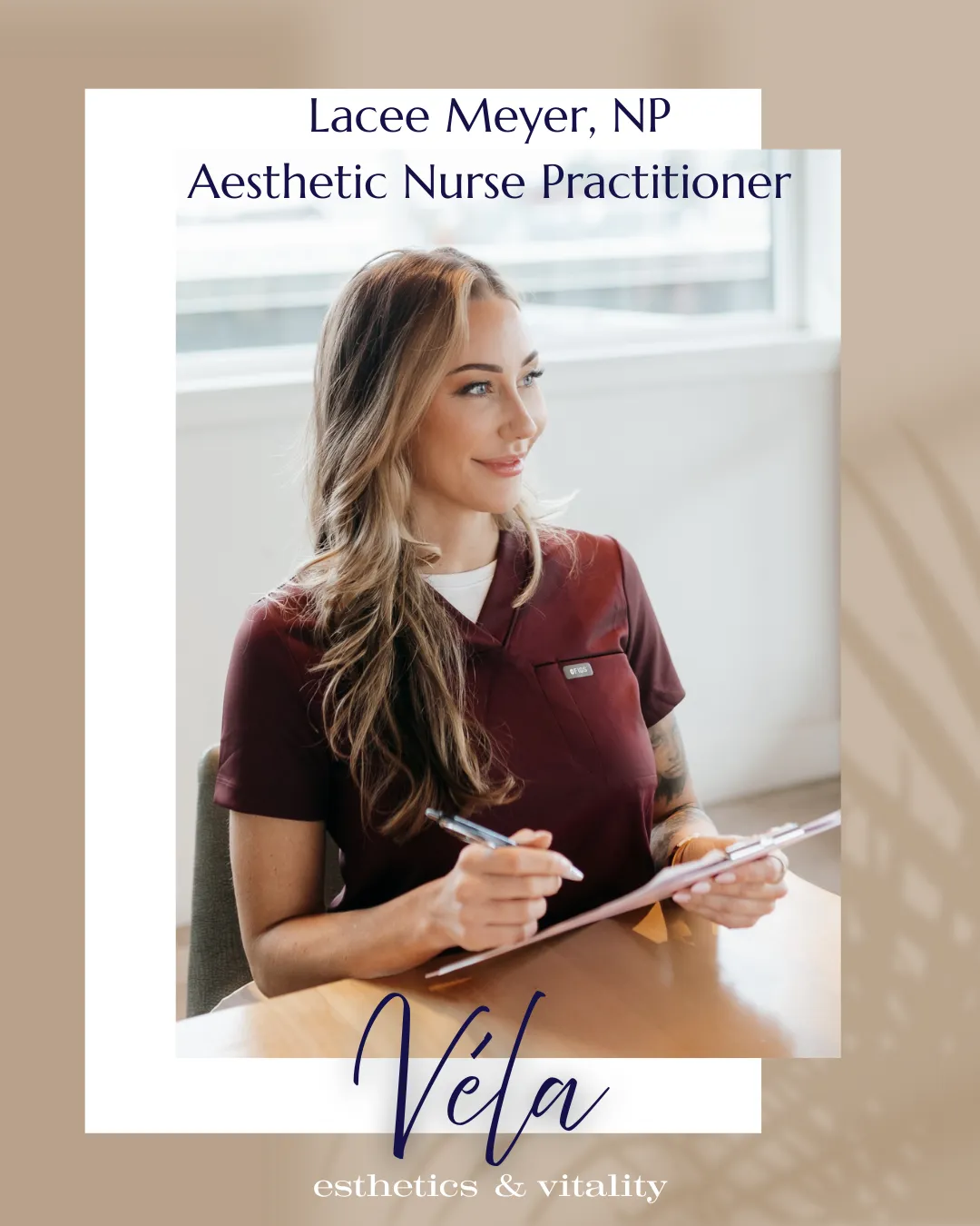 Clean, professional medical spa treatment room with neutral tones at Vela Esthetics and Vitality in Seattle