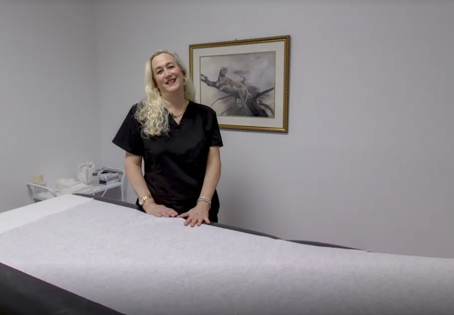 Clean, professional medical spa treatment room with neutral tones at Medical Vein Center in Palm Beach Gardens