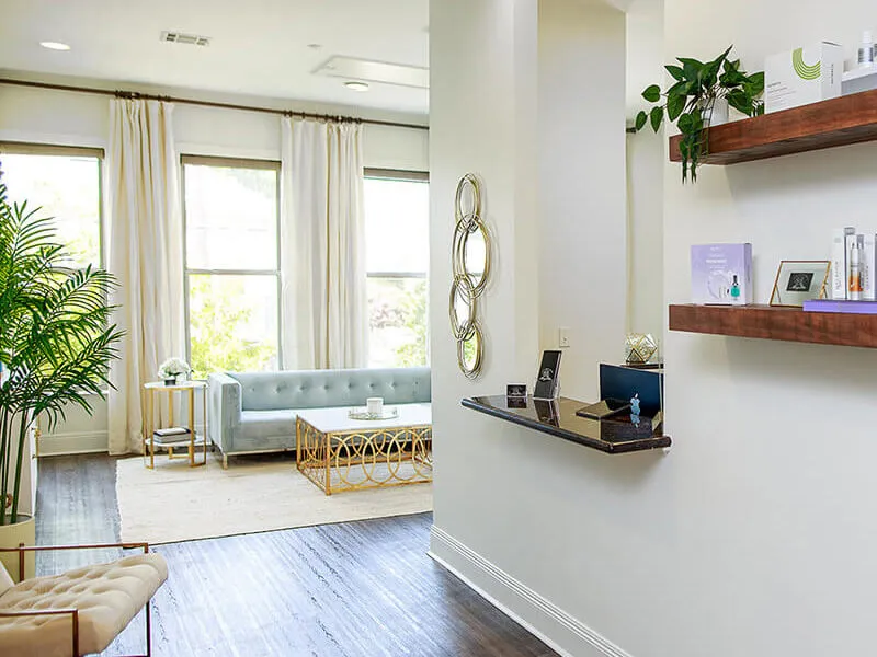 Clean, professional medical spa treatment room with neutral tones at Magnolia Plastic Surgery in New Orleans