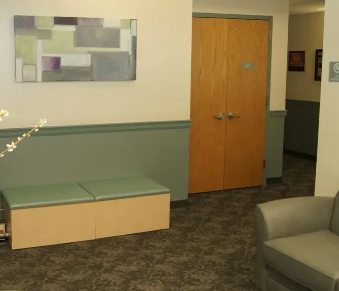 Clean, professional medical spa treatment room with neutral tones at Dr. Neal Goldberg in Scarsdale
