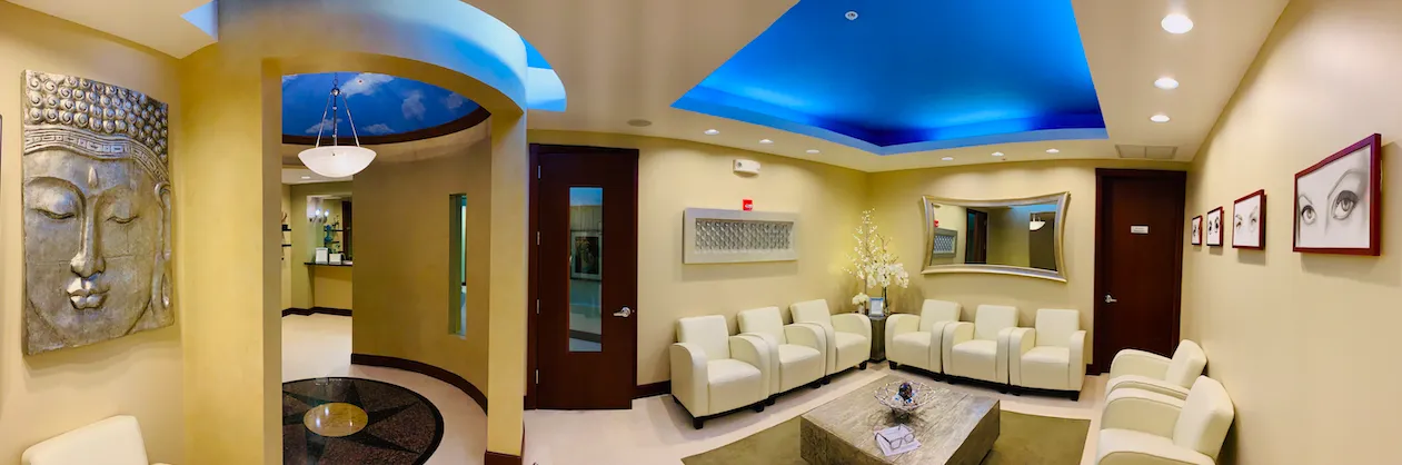 Clean, professional medical spa treatment room with neutral tones at Steven Fagien, Md in Boca Raton