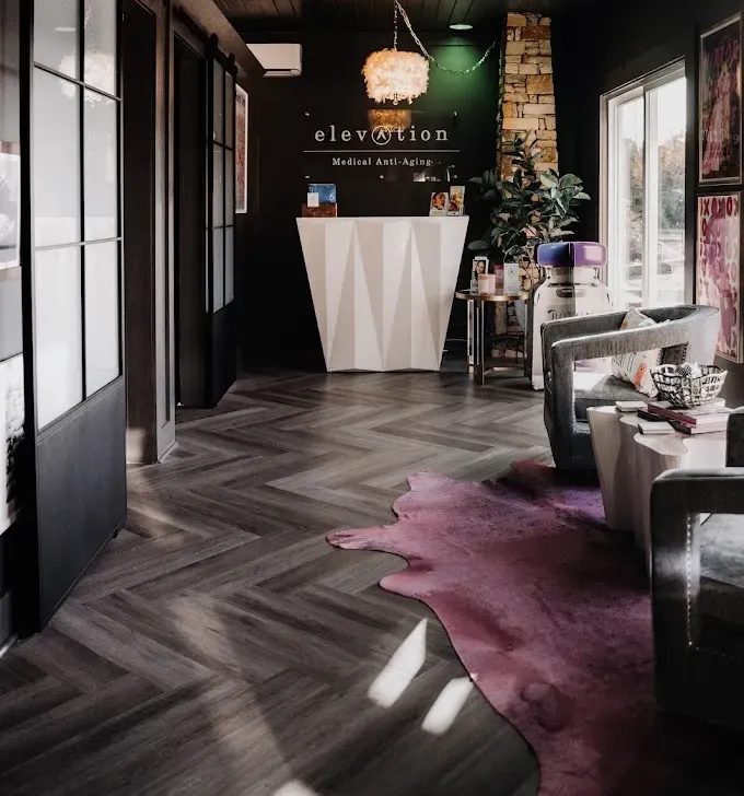Clean, professional medical spa treatment room with neutral tones at Elevation Medspa in Sevierville