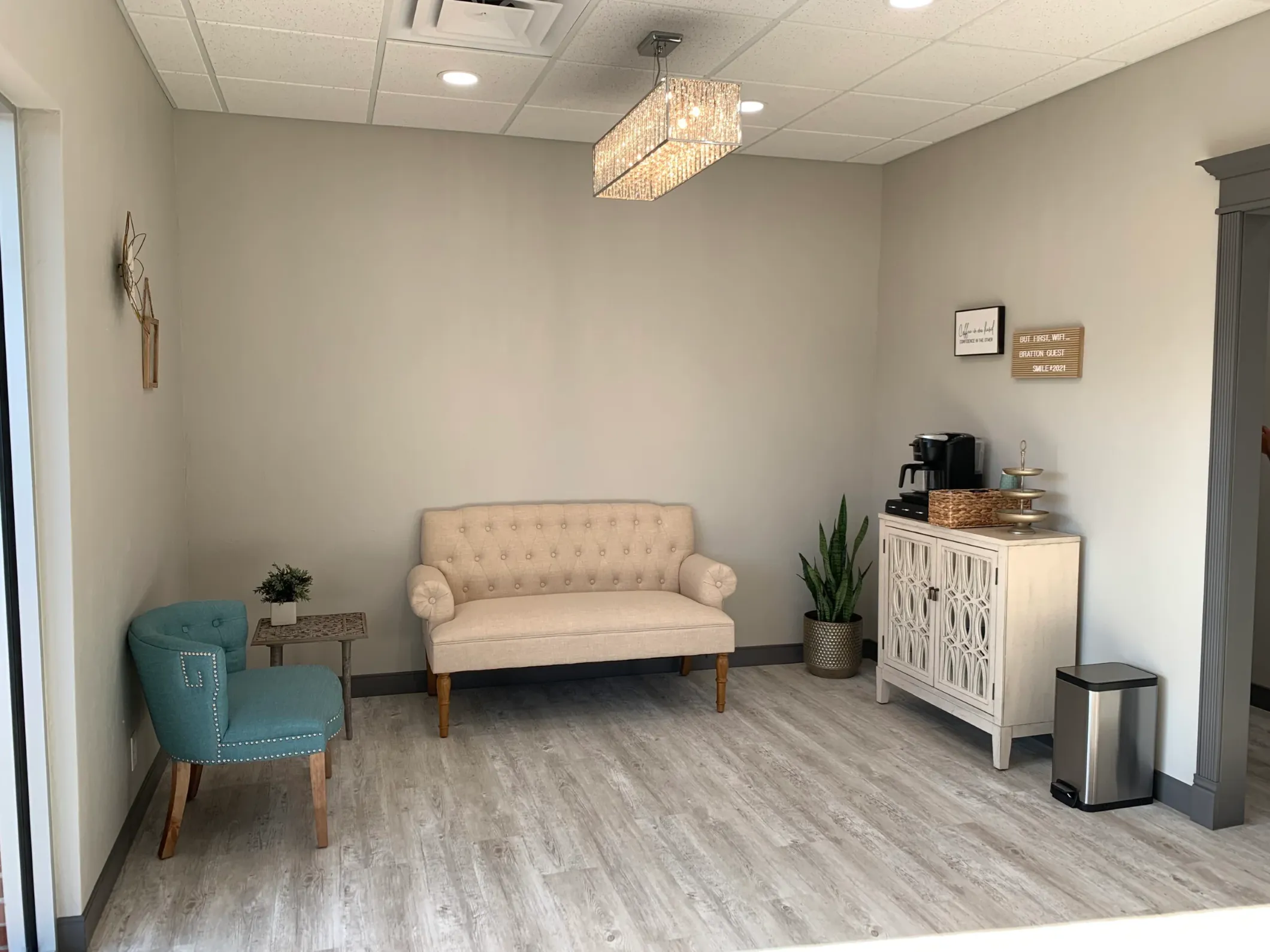 Clean, professional medical spa treatment room with neutral tones at Midtown Aesthetics in Ada