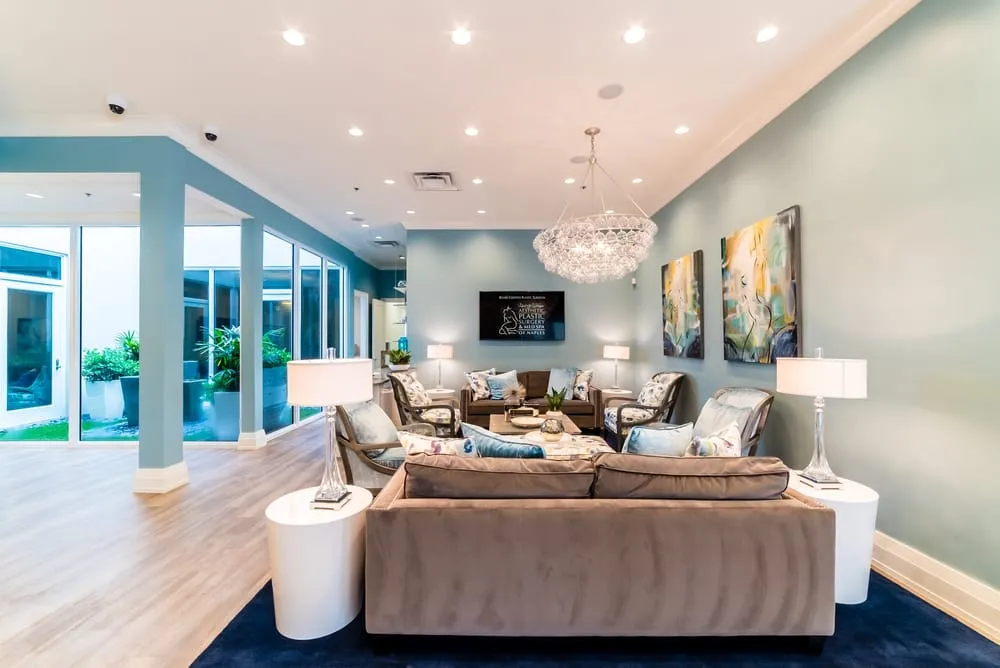 Clean, professional medical spa treatment room with neutral tones at Kent V. Hasen, MD PA in Naples