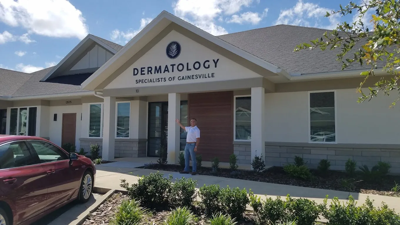 Clean, professional medical spa treatment room with neutral tones at Dermatology Spcs of Gainesville in Newberry