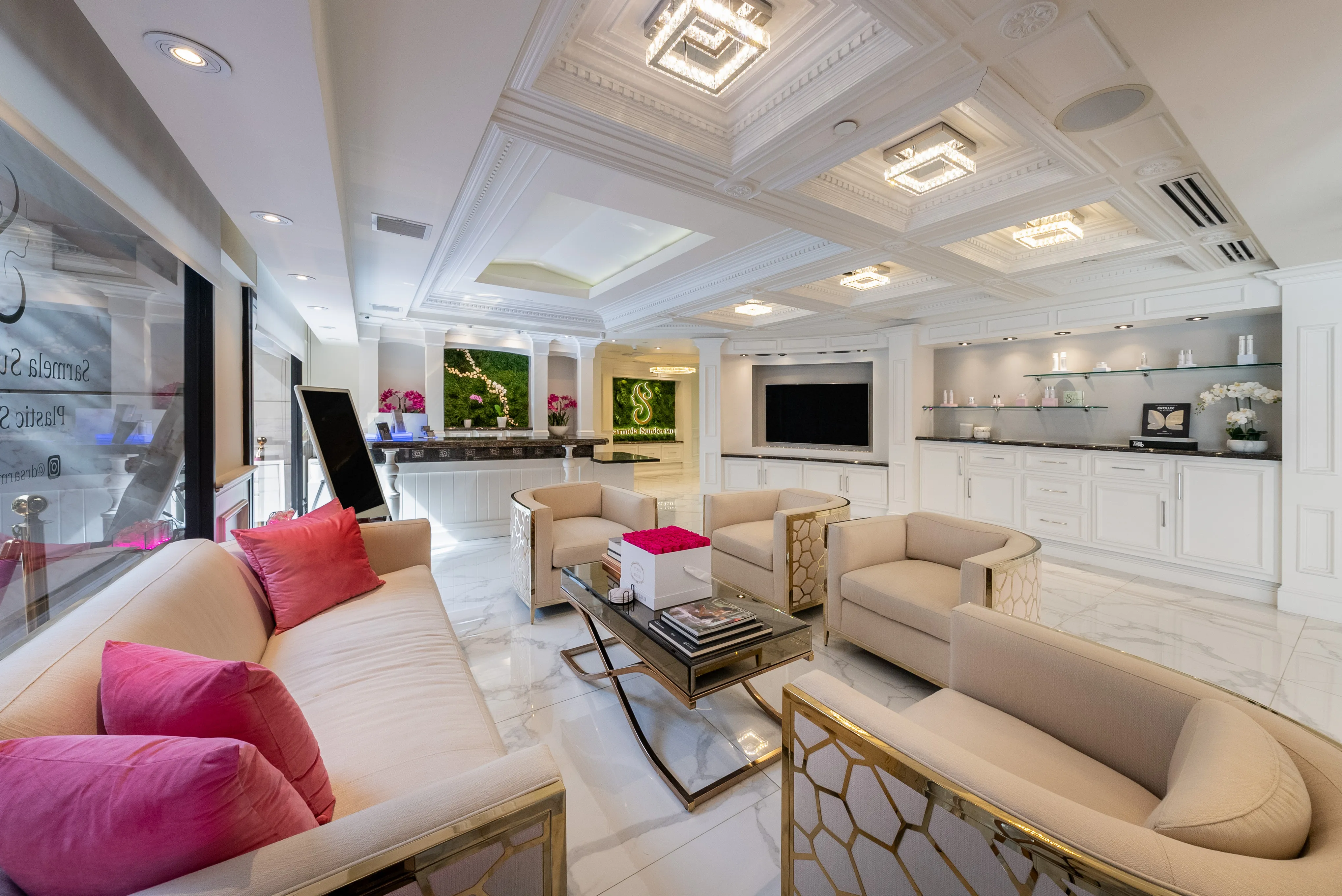Clean, professional medical spa treatment room with neutral tones at Sarmela Sunder, MD in Beverly Hills