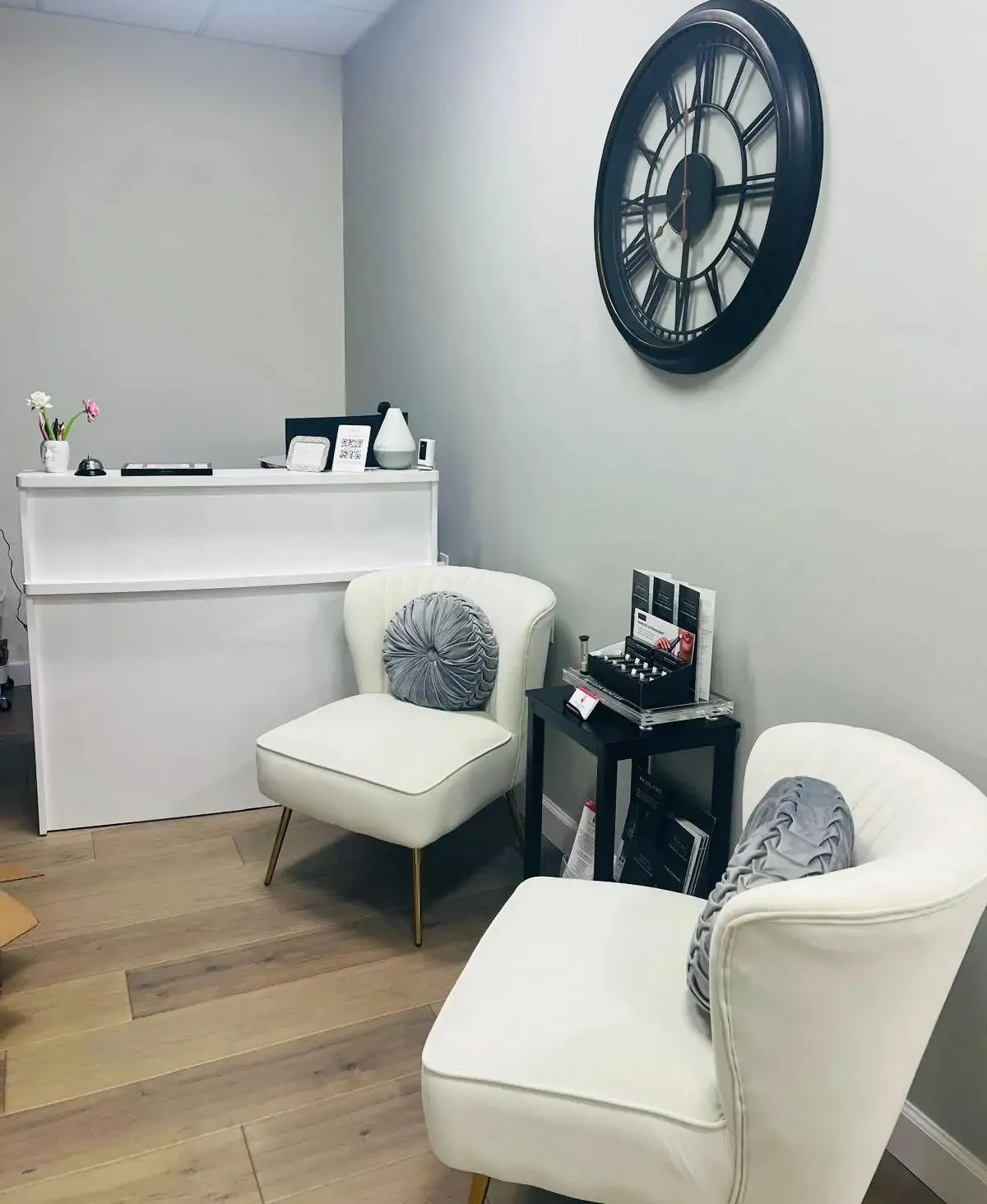 Clean, professional medical spa treatment room with neutral tones at Mona-Laser MedSpa in Magnolia