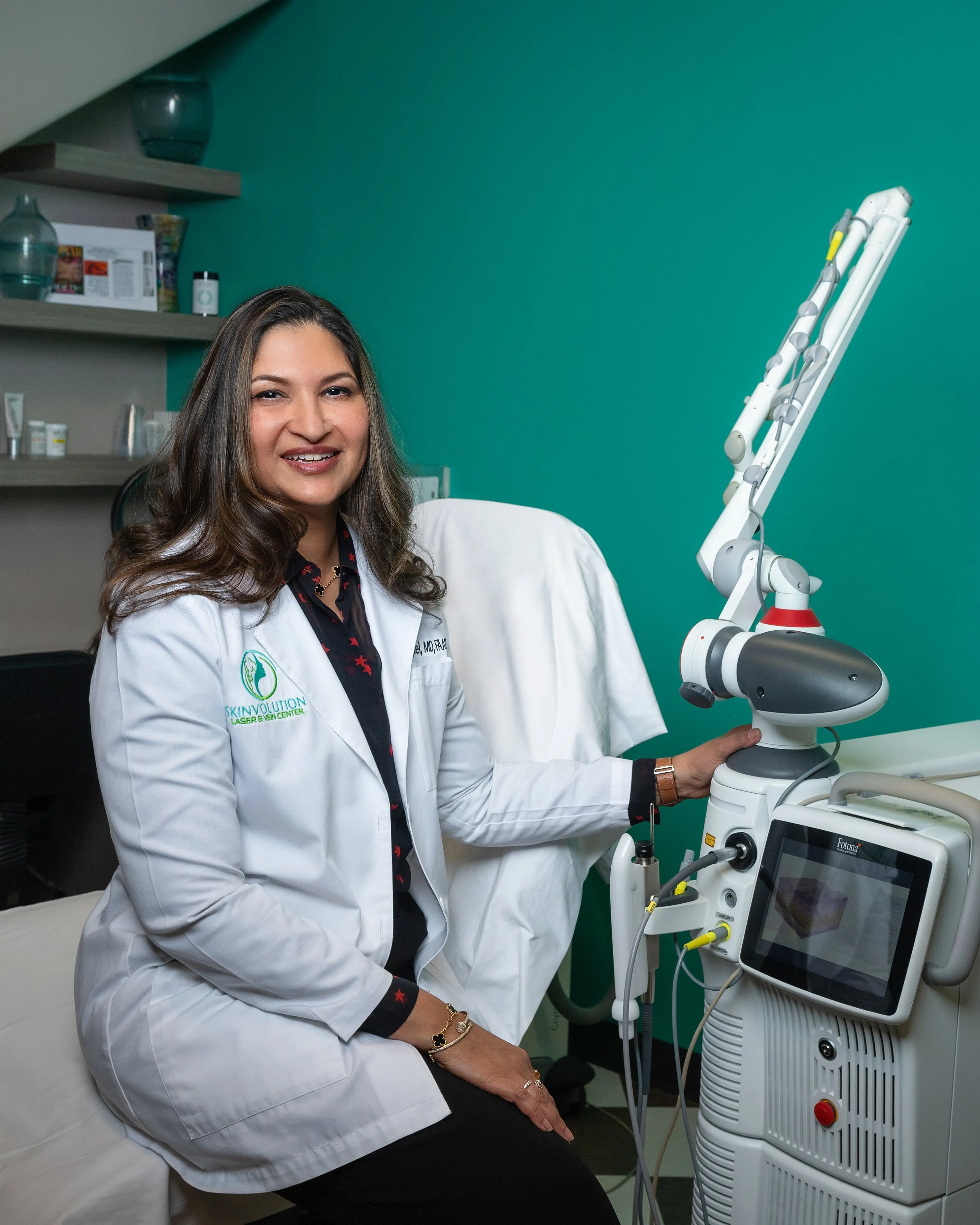 Clean, professional medical spa treatment room with neutral tones at SkinVolution Laser & Vein Center in Glendale