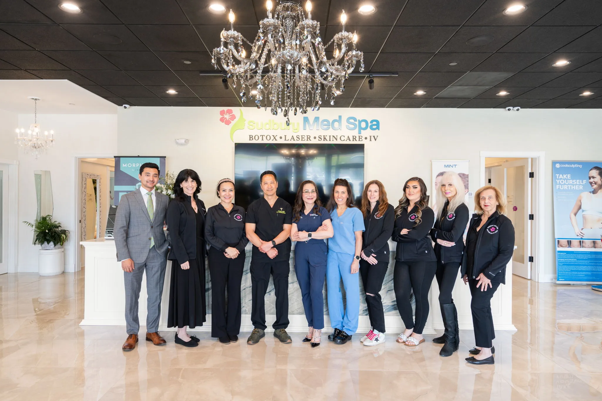 Clean, professional medical spa treatment room with neutral tones at Sudbury Med Spa in Sudbury