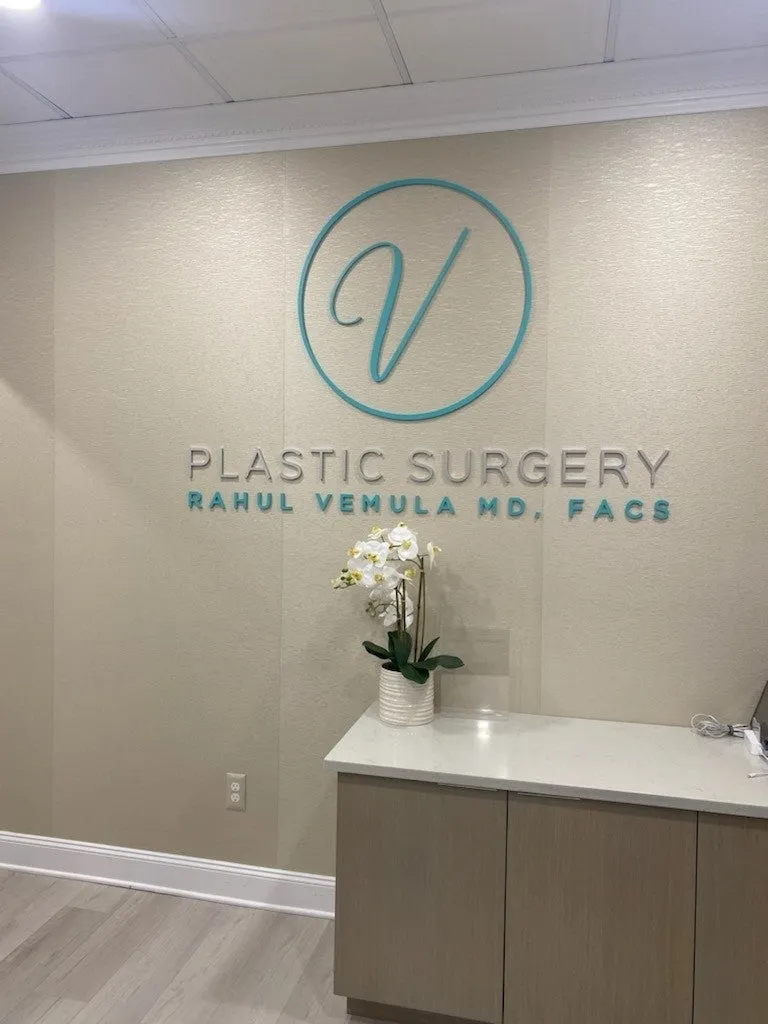 Clean, professional medical spa treatment room with neutral tones at V Plastic Surgery in West Long Branch