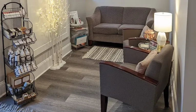 Clean, professional medical spa treatment room with neutral tones at Renova Med Spa in China Grove