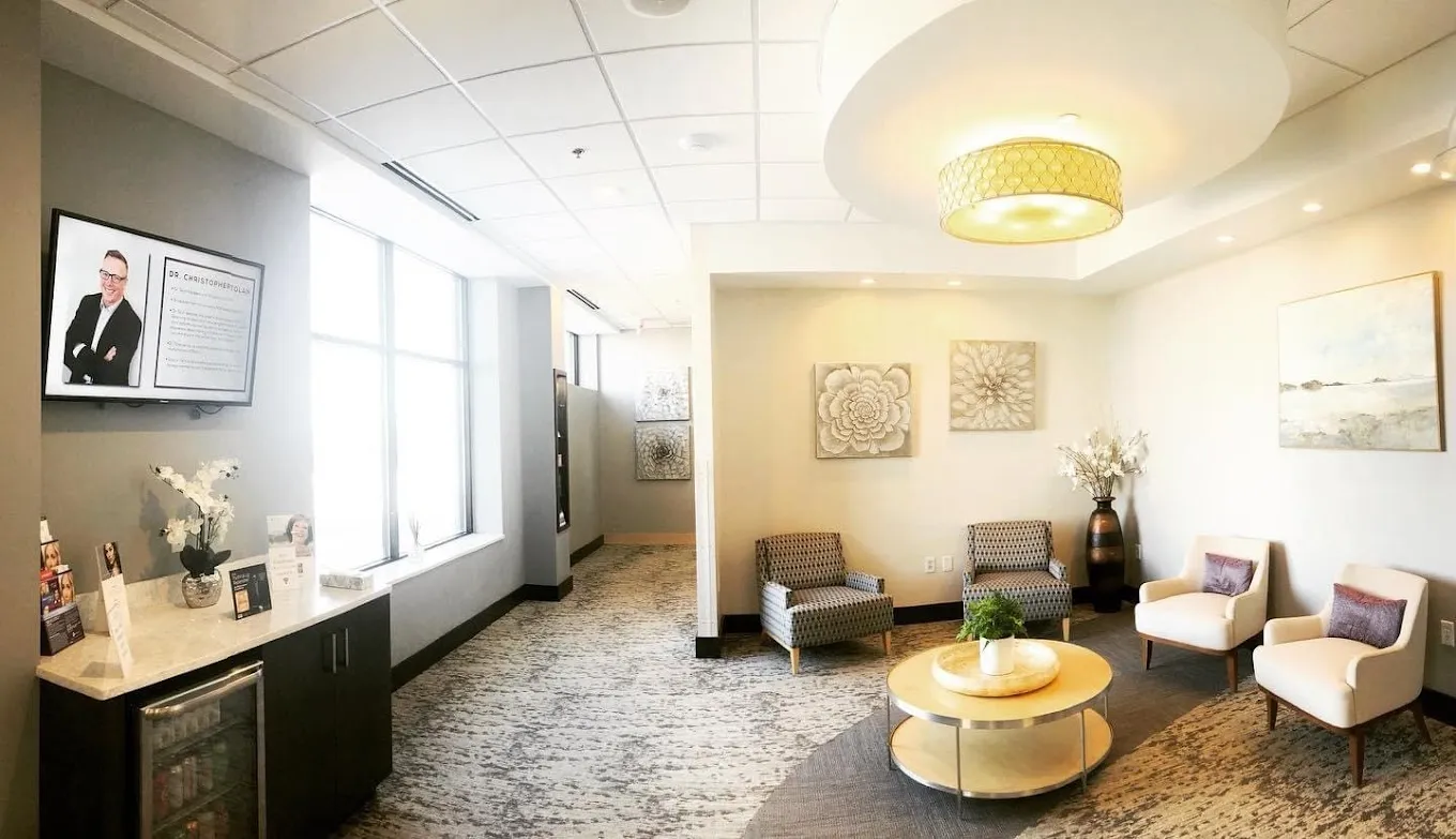 Clean, professional medical spa treatment room with neutral tones at Midwest Facial Plastic Surgery in Woodbury
