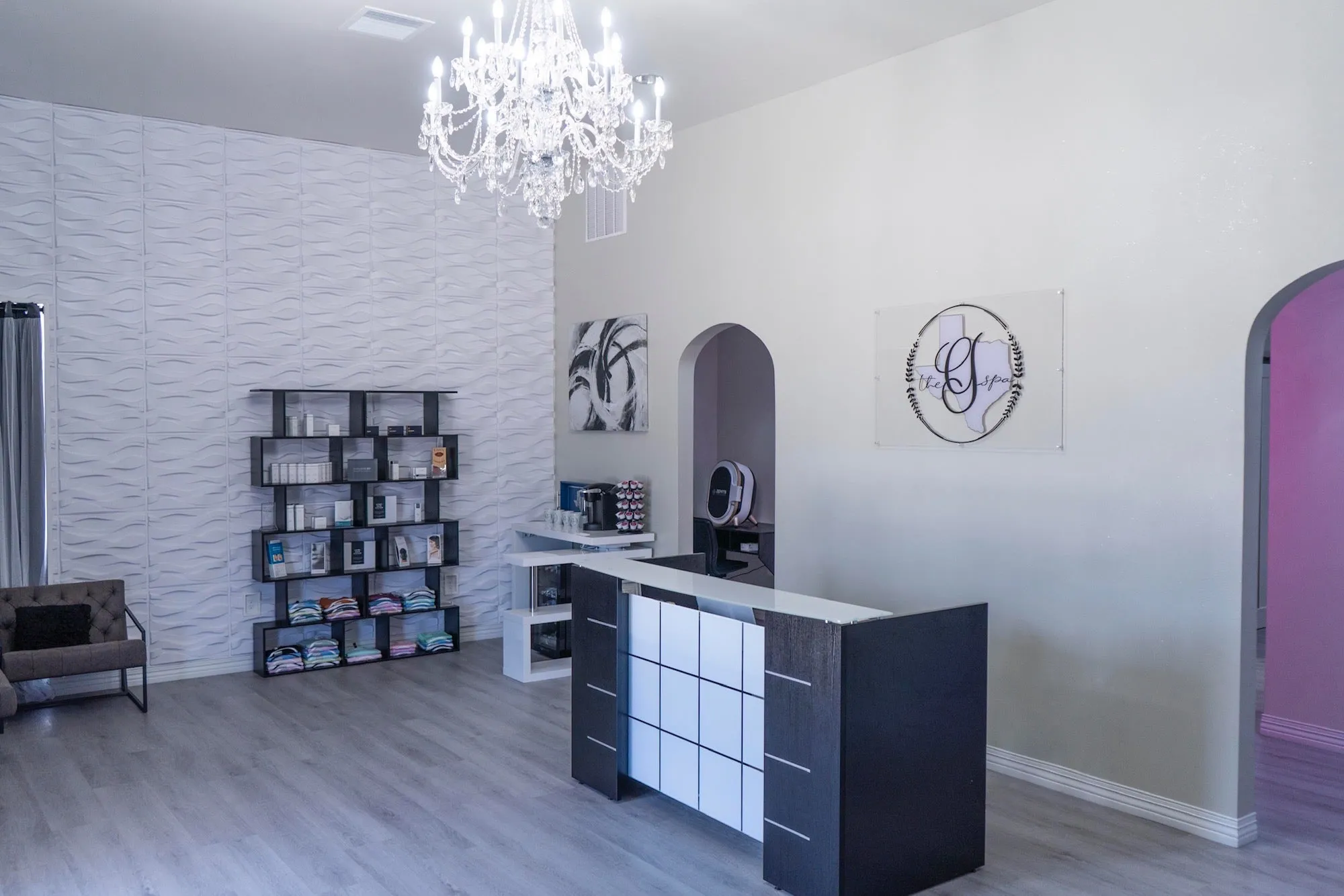 Clean, professional medical spa treatment room with neutral tones at G Spa, PLLC (Yorktown) in Corpus Christi