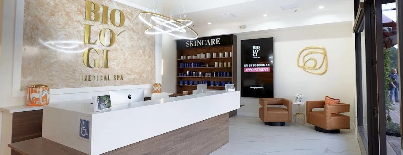 Clean, professional medical spa treatment room with neutral tones at Biologi Spa in Newport Beach