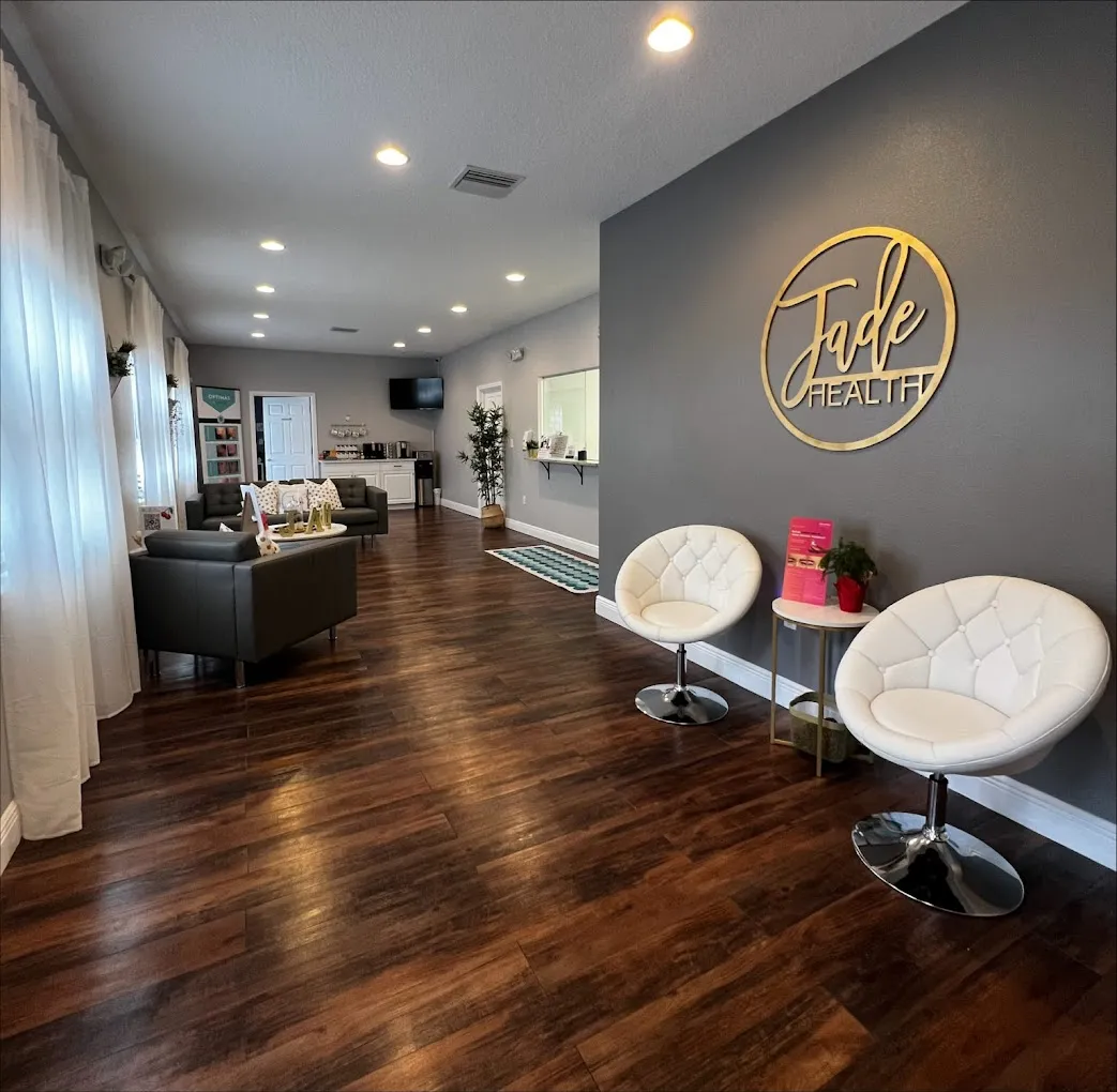 Clean, professional medical spa treatment room with neutral tones at Jade Health PLLC in Riverview
