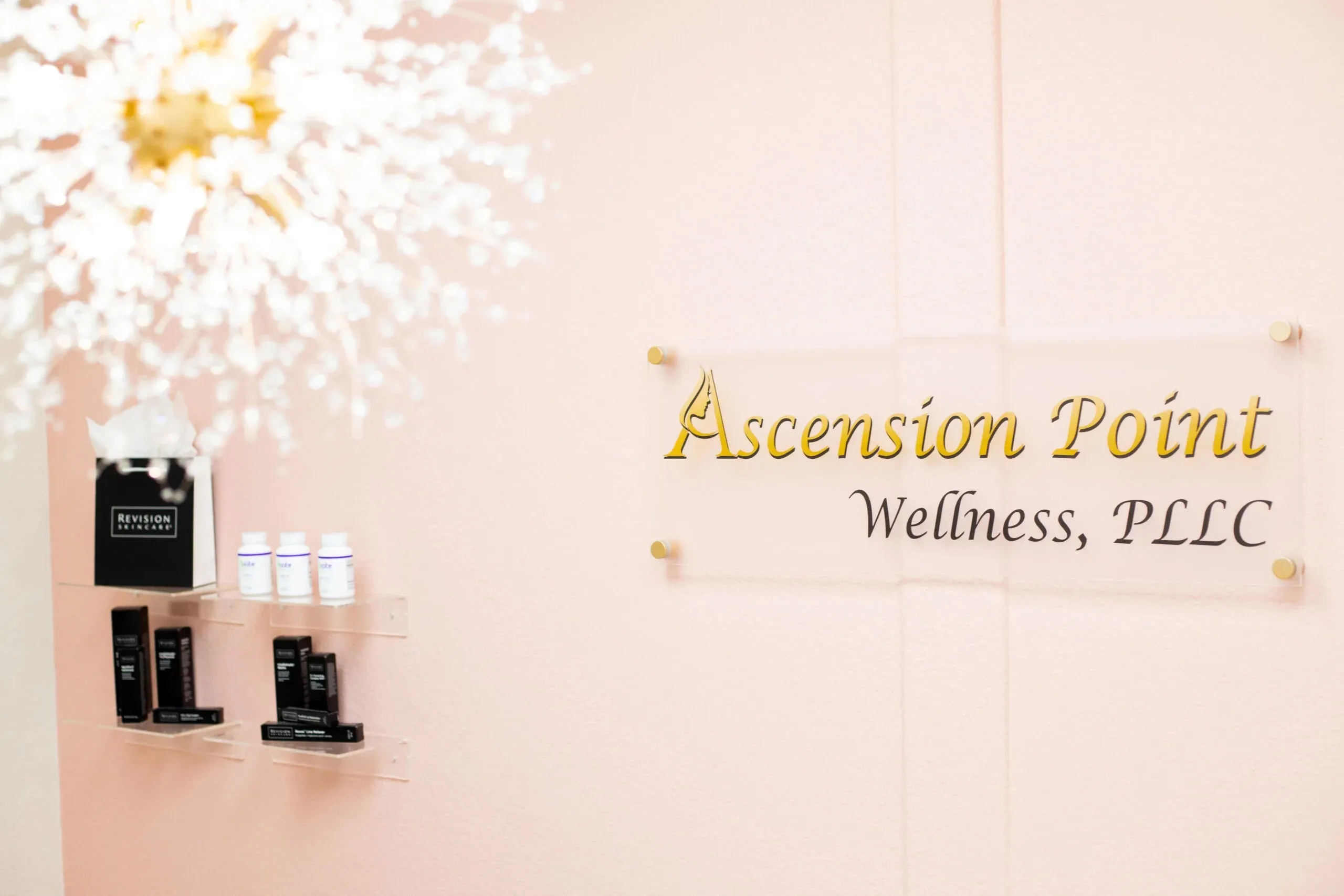 Clean, professional medical spa treatment room with neutral tones at Ascension Point Wellness in Keller