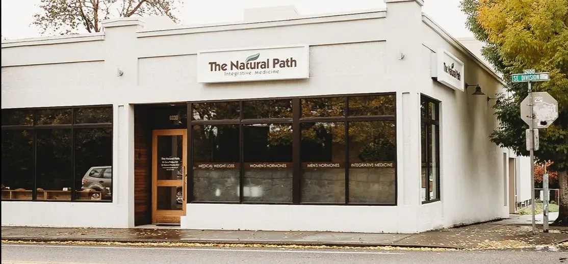 Clean, professional medical spa treatment room with neutral tones at The Natural Path in Portland