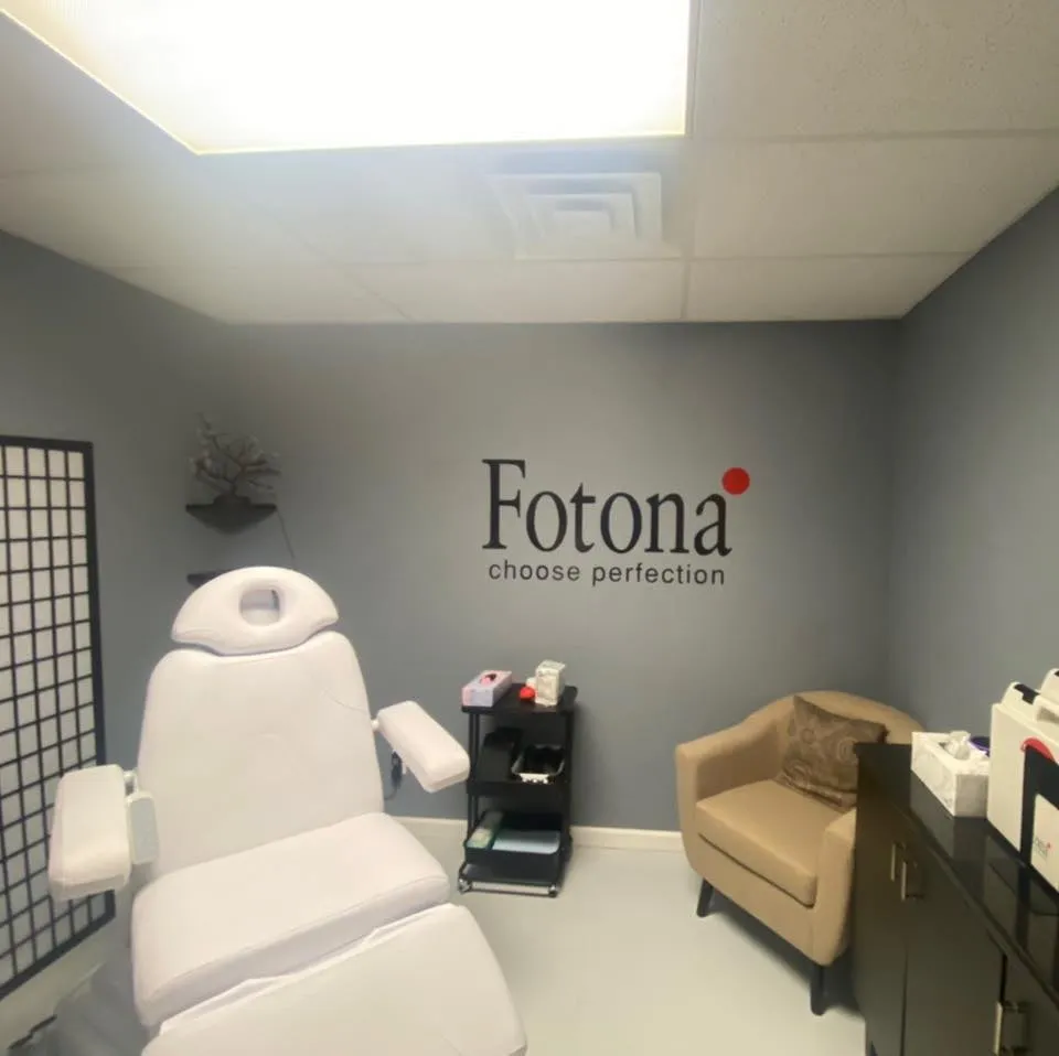 Clean, professional medical spa treatment room with neutral tones at Madison Healthcare & Wellness in Madison