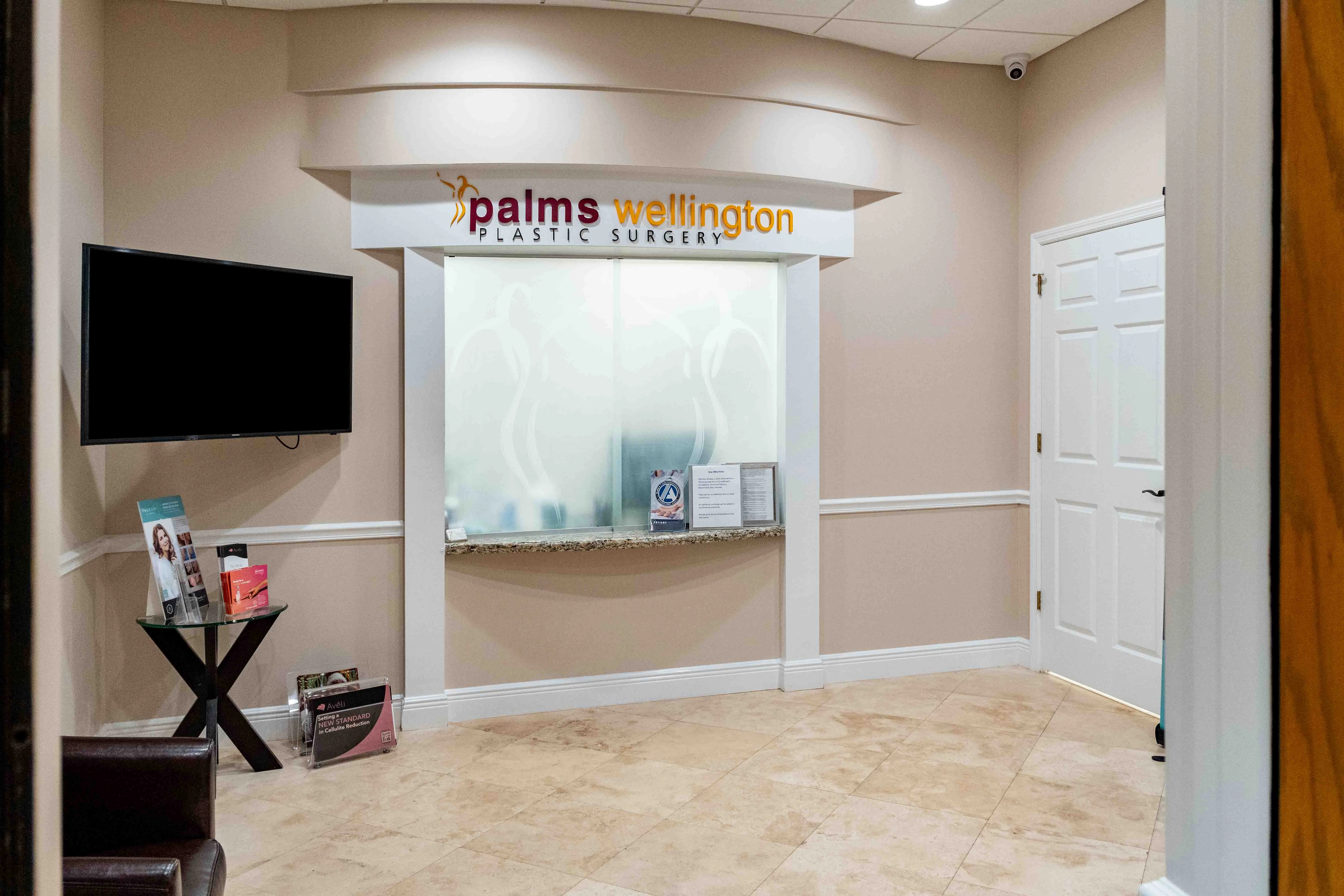 Clean, professional medical spa treatment room with neutral tones at Itzhak Nir, MD in Wellington