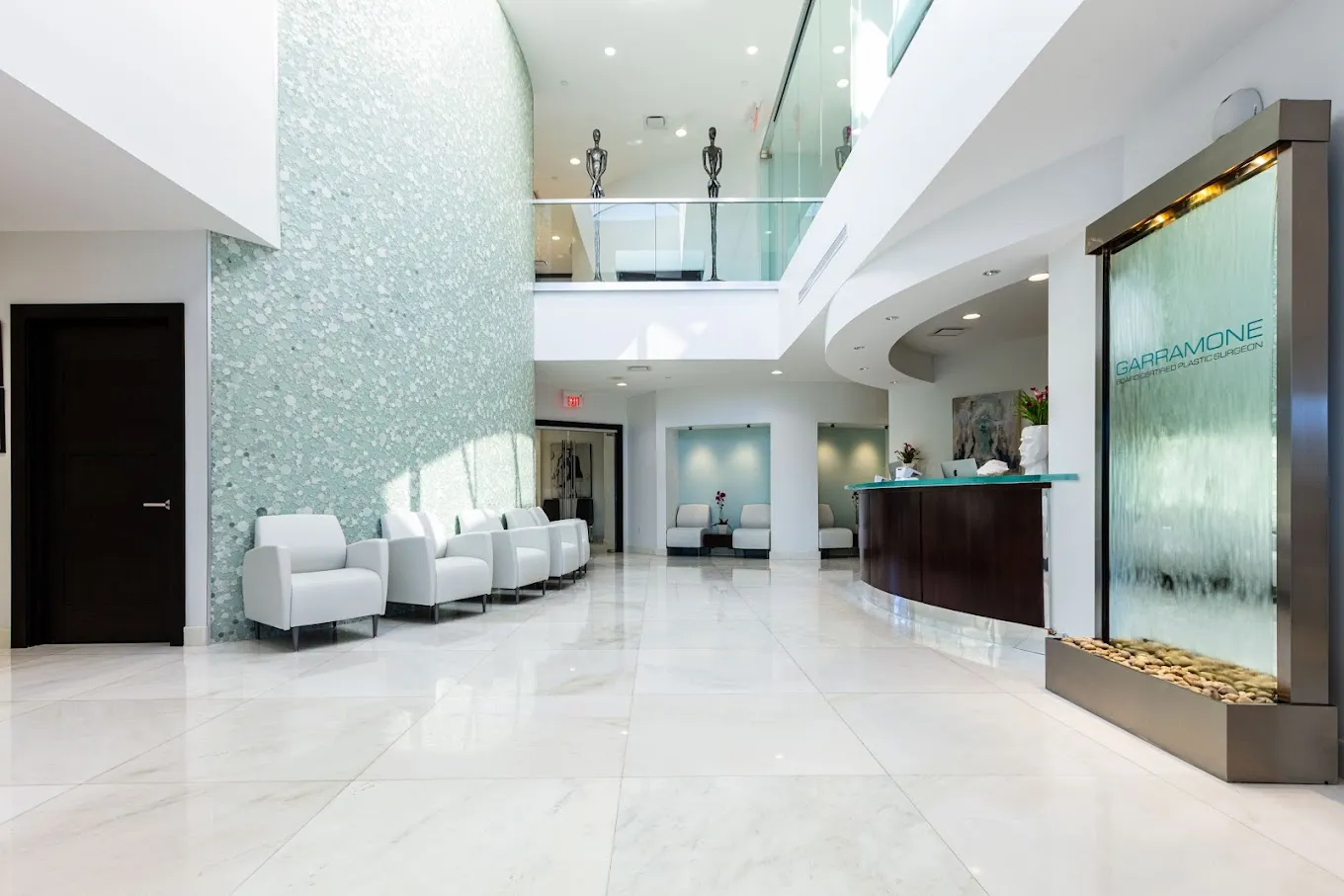 Clean, professional medical spa treatment room with neutral tones at Garramone Plastic Surgery in Fort Myers