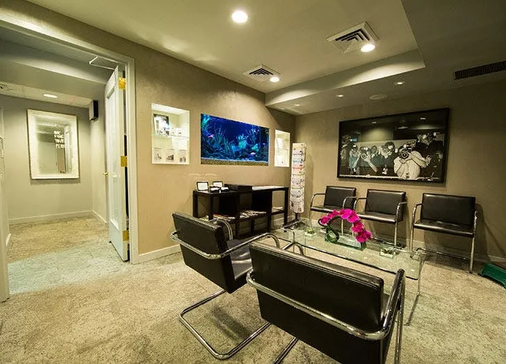 Clean, professional medical spa treatment room with neutral tones at Paul Jarrod Frank MD, PC in New York