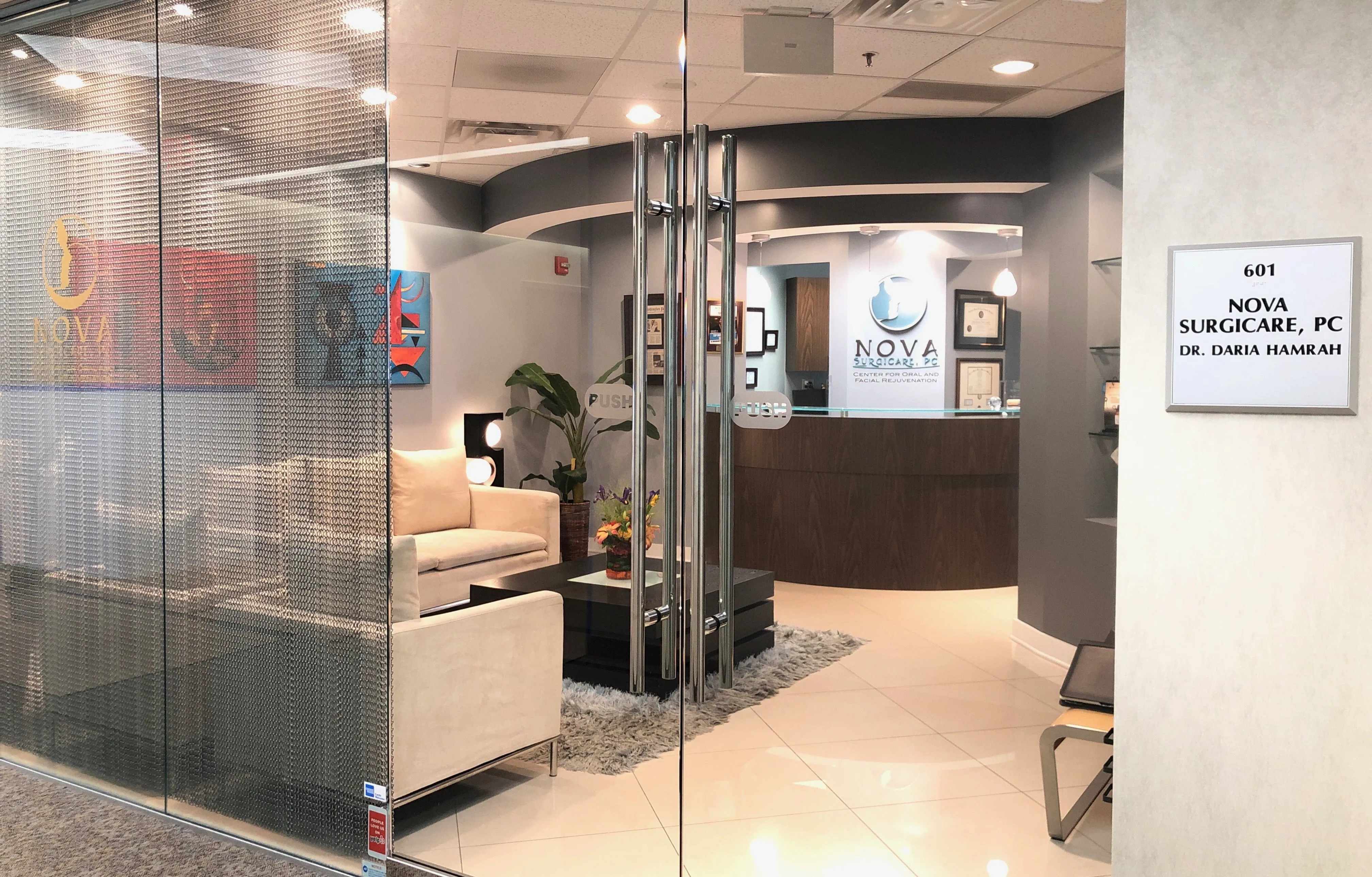 Clean, professional medical spa treatment room with neutral tones at Nova Surgicare in Mc Lean
