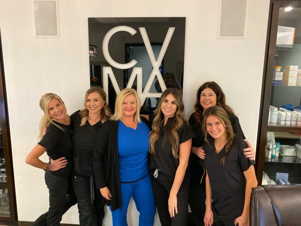 Clean, professional medical spa treatment room with neutral tones at Central Valley Medical Aesthetics in Visalia