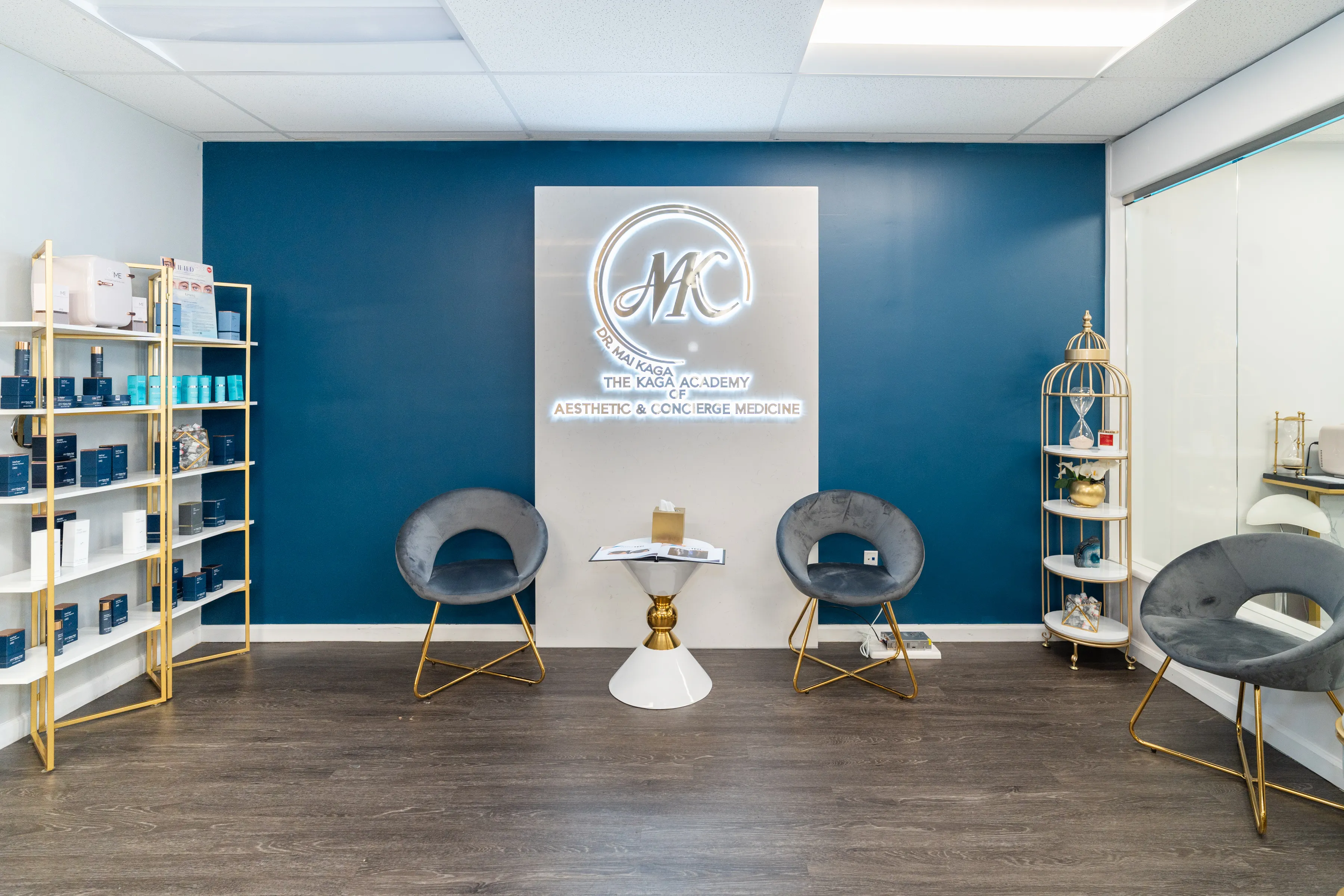 Clean, professional medical spa treatment room with neutral tones at Kaga Academy of Aesthe & Concierge in Shrewsbury