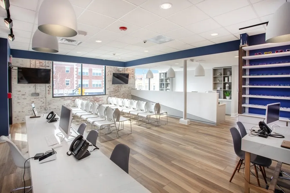 Clean, professional medical spa treatment room with neutral tones at NJ EYE AND EAR in Englewood