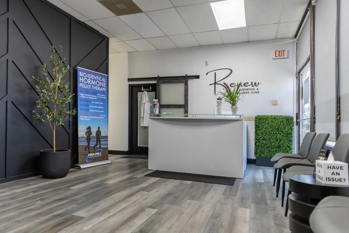 Clean, professional medical spa treatment room with neutral tones at Renew Med Aesthetic&Wellness Clinic in Lake Elsinore