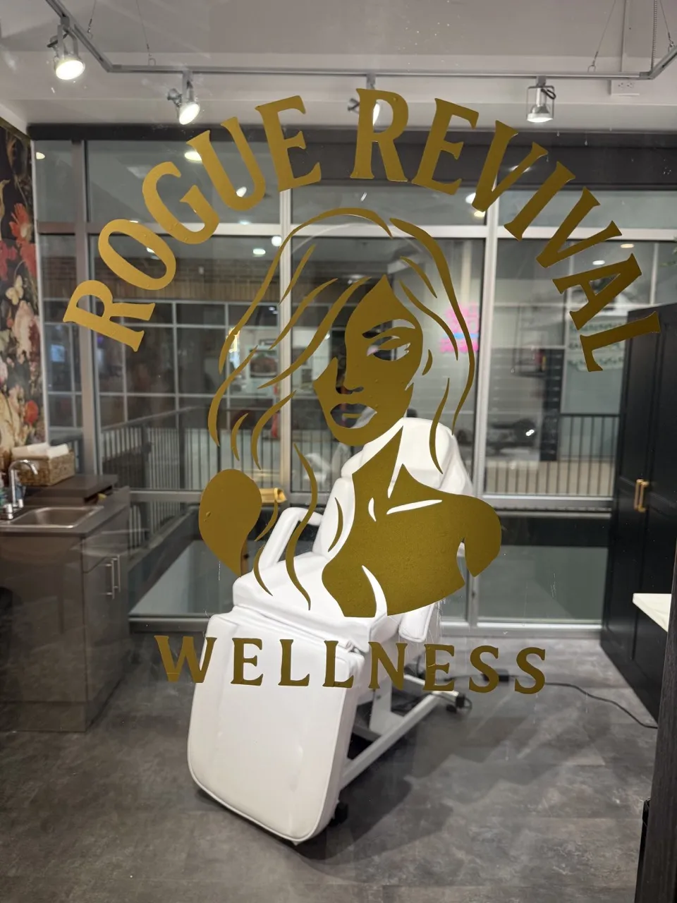 Clean, professional medical spa treatment room with neutral tones at Rogue Revival Wellness in Charlotte