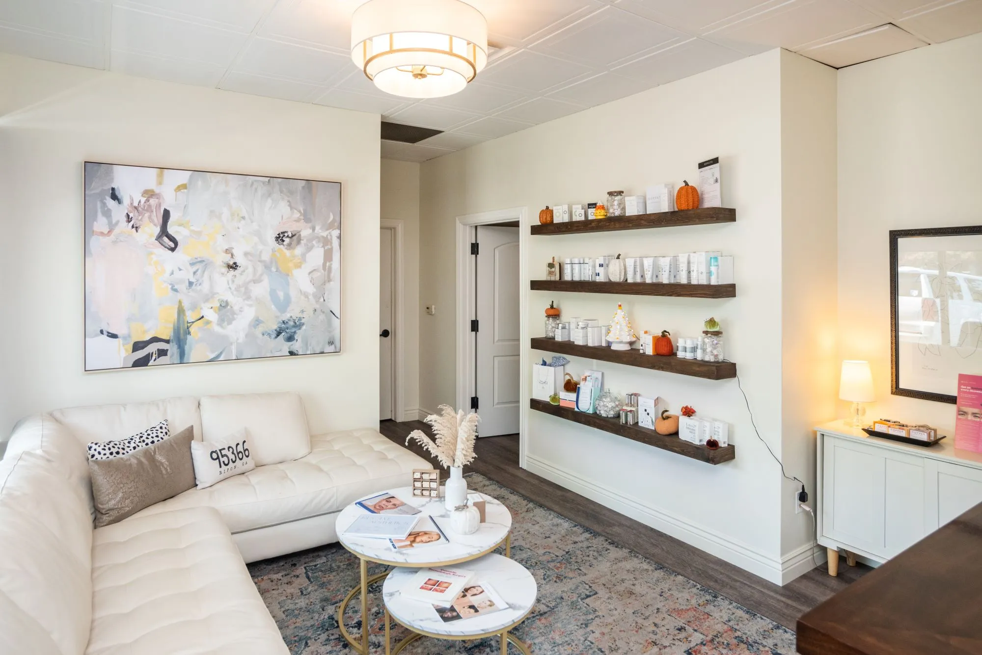 Clean, professional medical spa treatment room with neutral tones at Resolve Aesthetics in Ripon 
