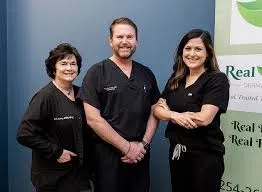 Clean, professional medical spa treatment room with neutral tones at RealSkin Dermatology in Waco