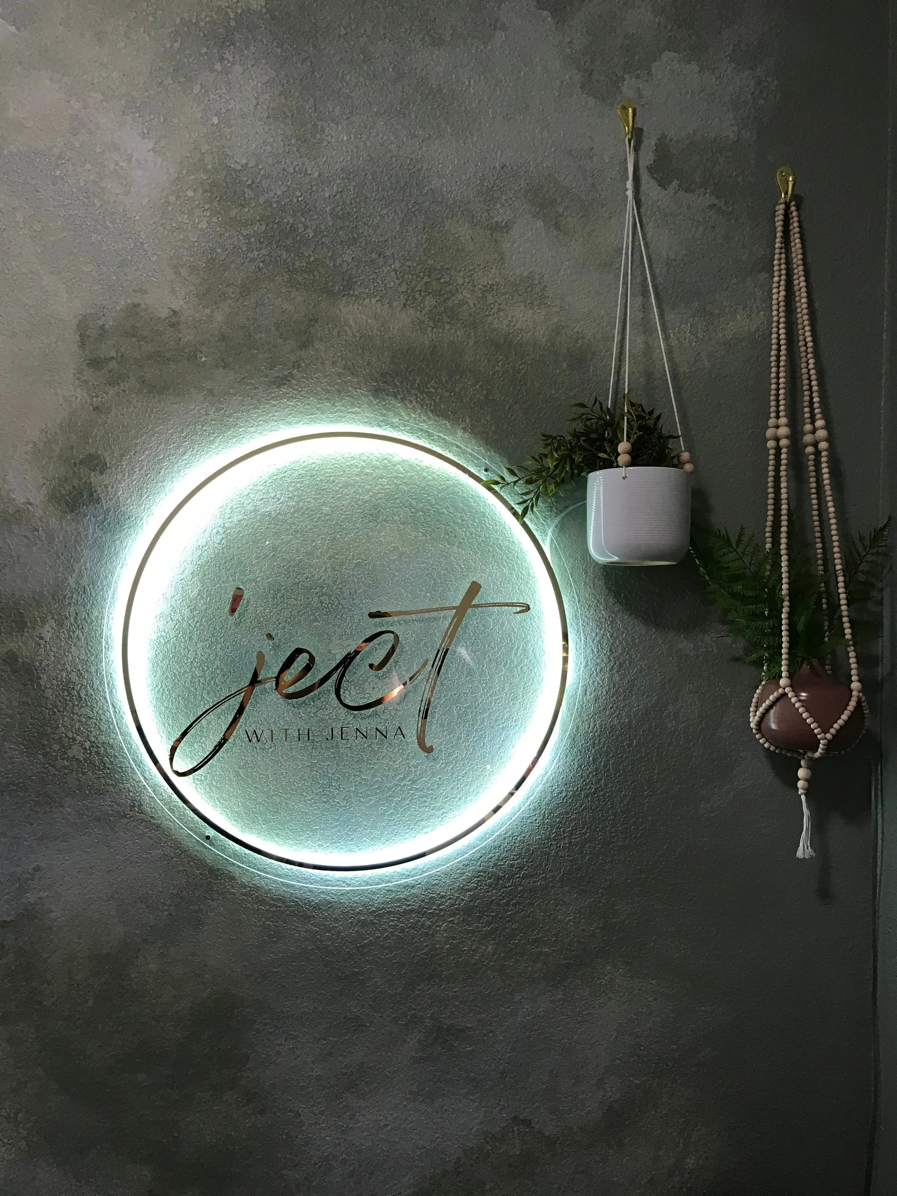 Clean, professional medical spa treatment room with neutral tones at Ject with Jenna in Kaufman