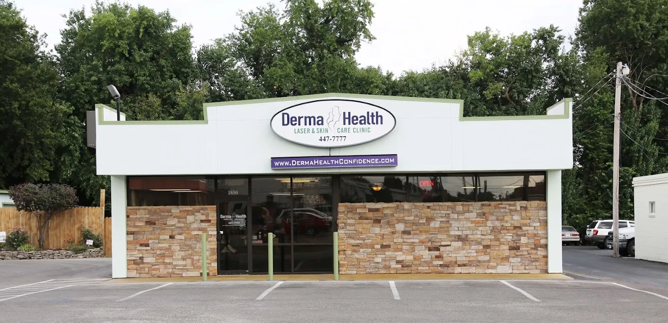 Clean, professional medical spa treatment room with neutral tones at DermaHealth in Springfield