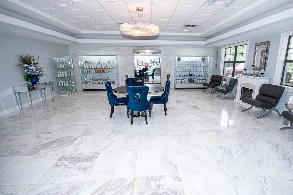 Clean, professional medical spa treatment room with neutral tones at Innova Wellness in Ocala
