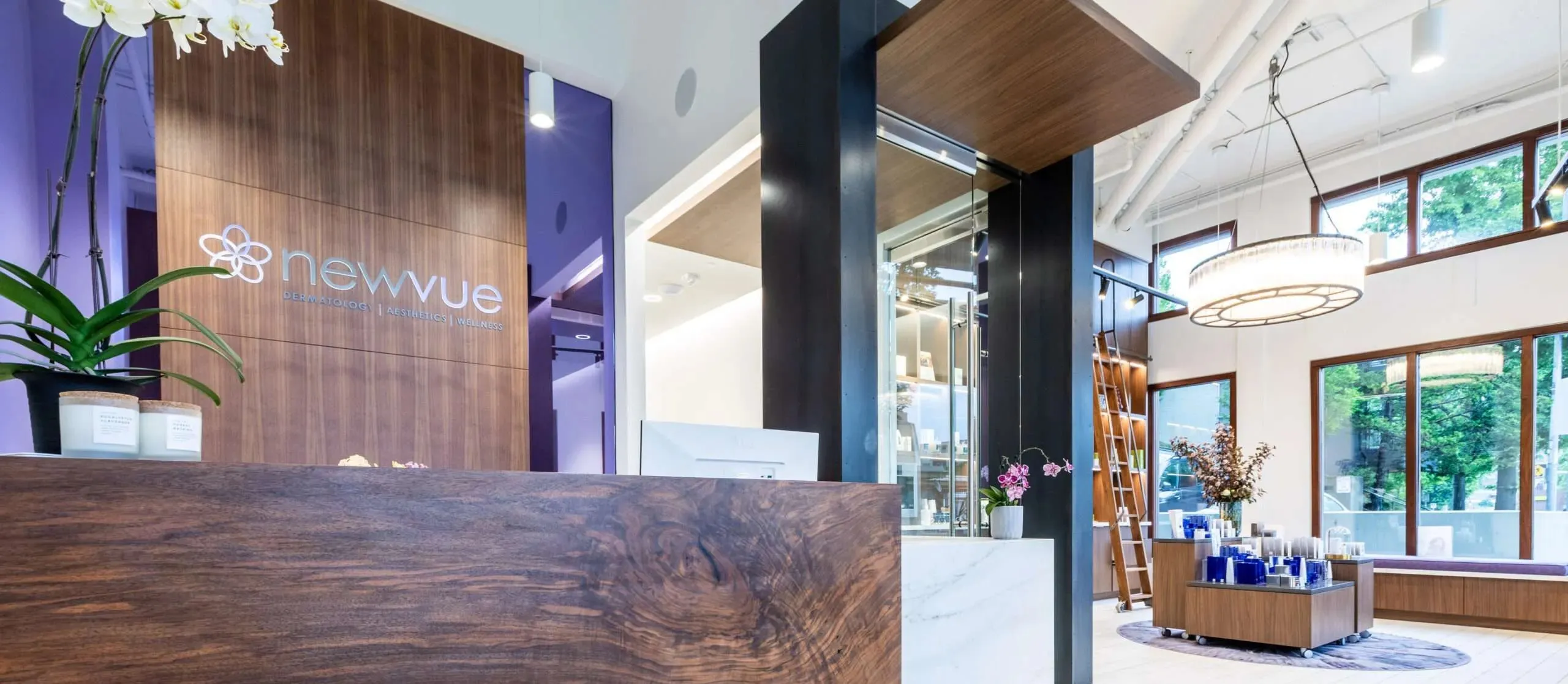 Clean, professional medical spa treatment room with neutral tones at Newvue Dermatology Aesthetics in Kirkland