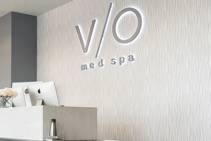 Clean, professional medical spa treatment room with neutral tones at VIO Med Spa – Fairlawn in Copley