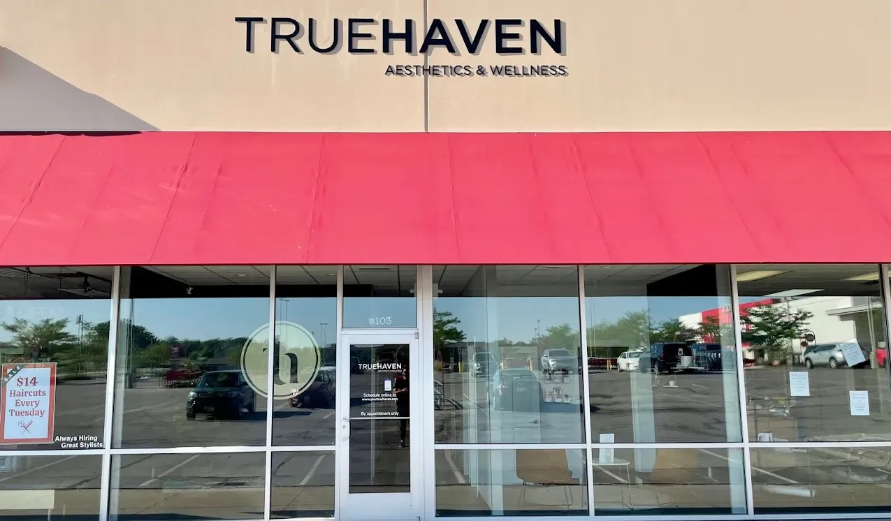 Clean, professional medical spa treatment room with neutral tones at Lauren Havens in Lincoln