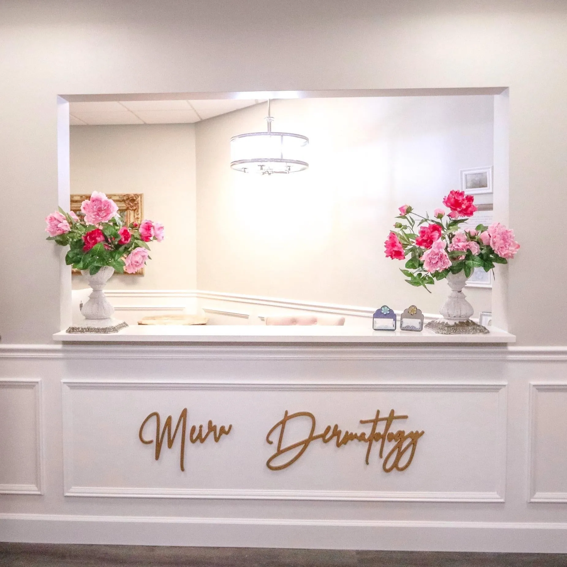 Clean, professional medical spa treatment room with neutral tones at Meira Dermatology in Largo