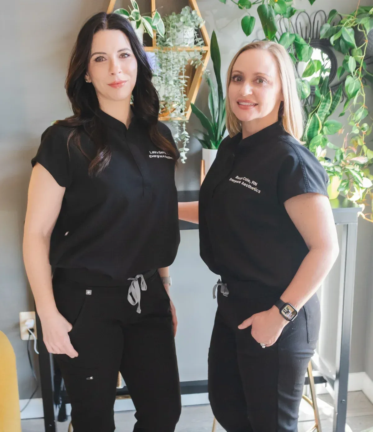 Clean, professional medical spa treatment room with neutral tones at Evergrace Aesthetics in Frederick