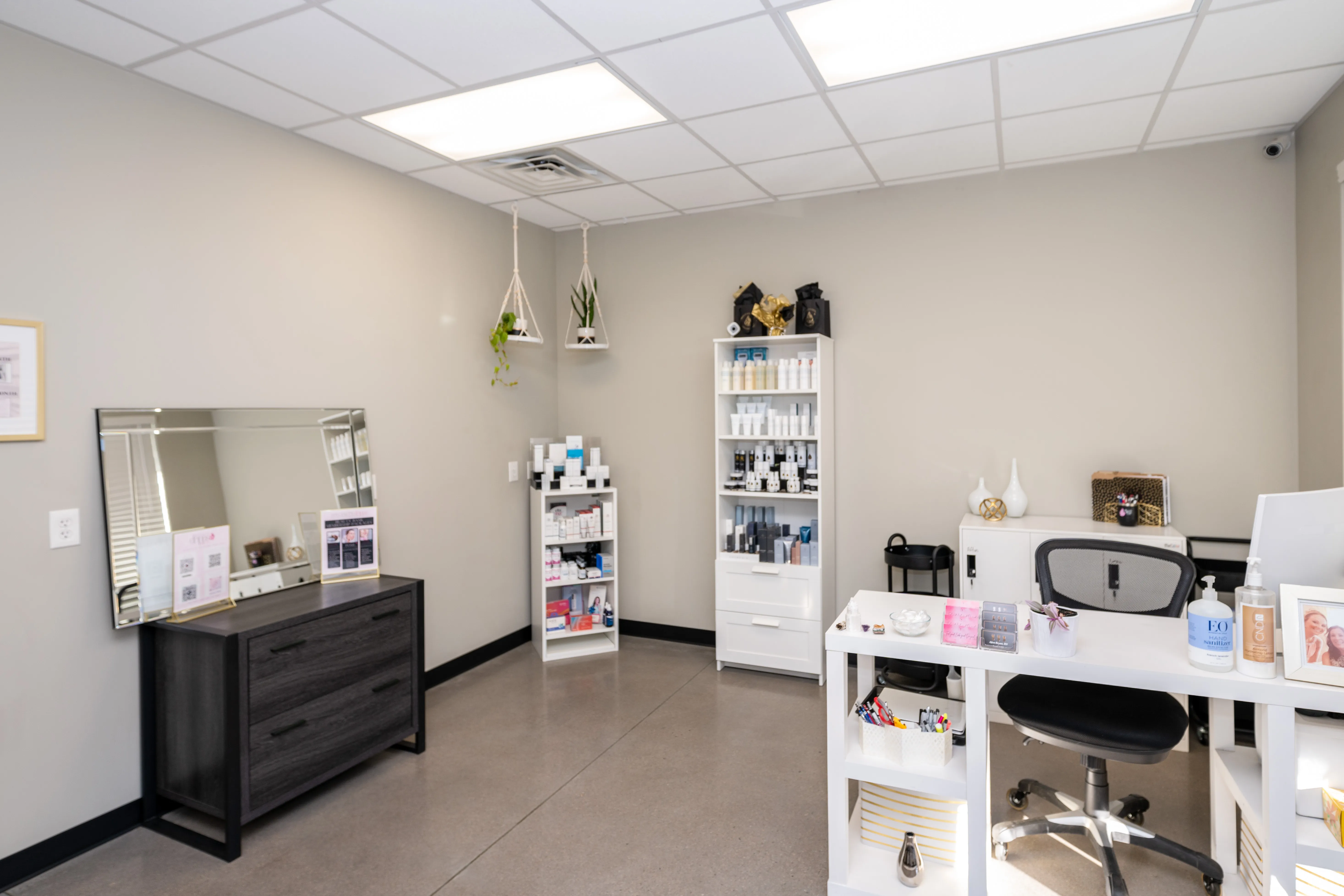Clean, professional medical spa treatment room with neutral tones at Specialty Dripps by Afton in Denver
