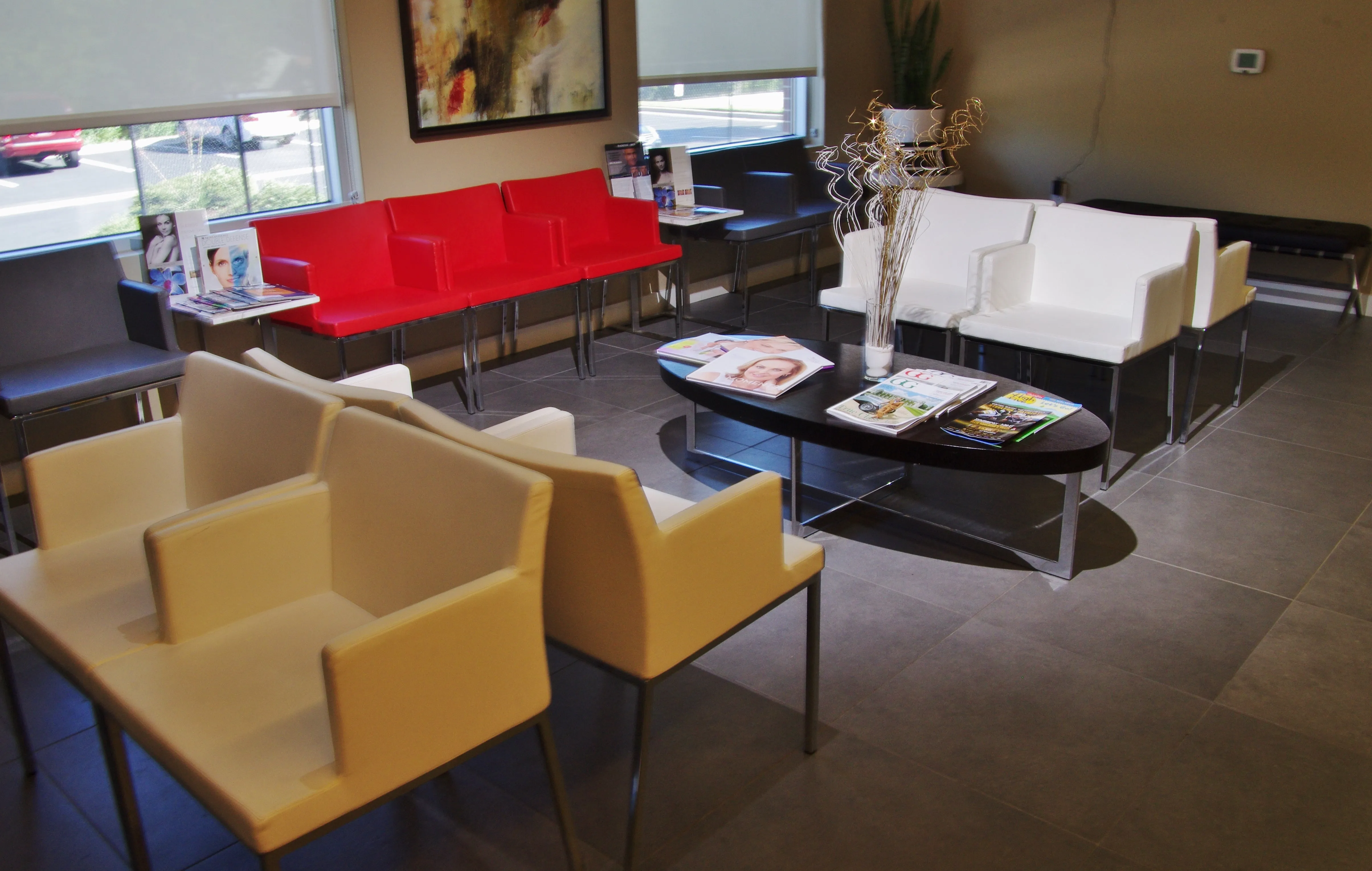 Clean, professional medical spa treatment room with neutral tones at Sanova Dermatology- N. Austin in Austin