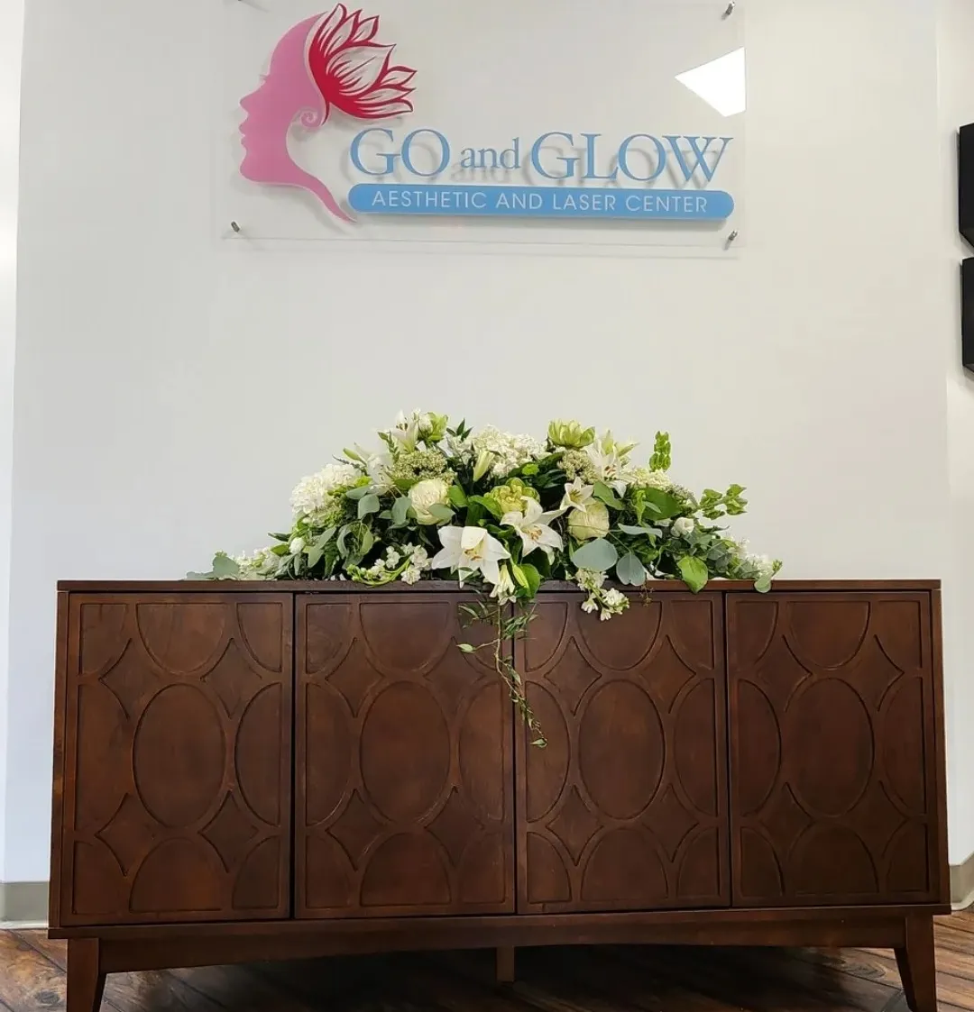 Clean, professional medical spa treatment room with neutral tones at Go and Glow Laser & Aesthetic Cente in Boaz