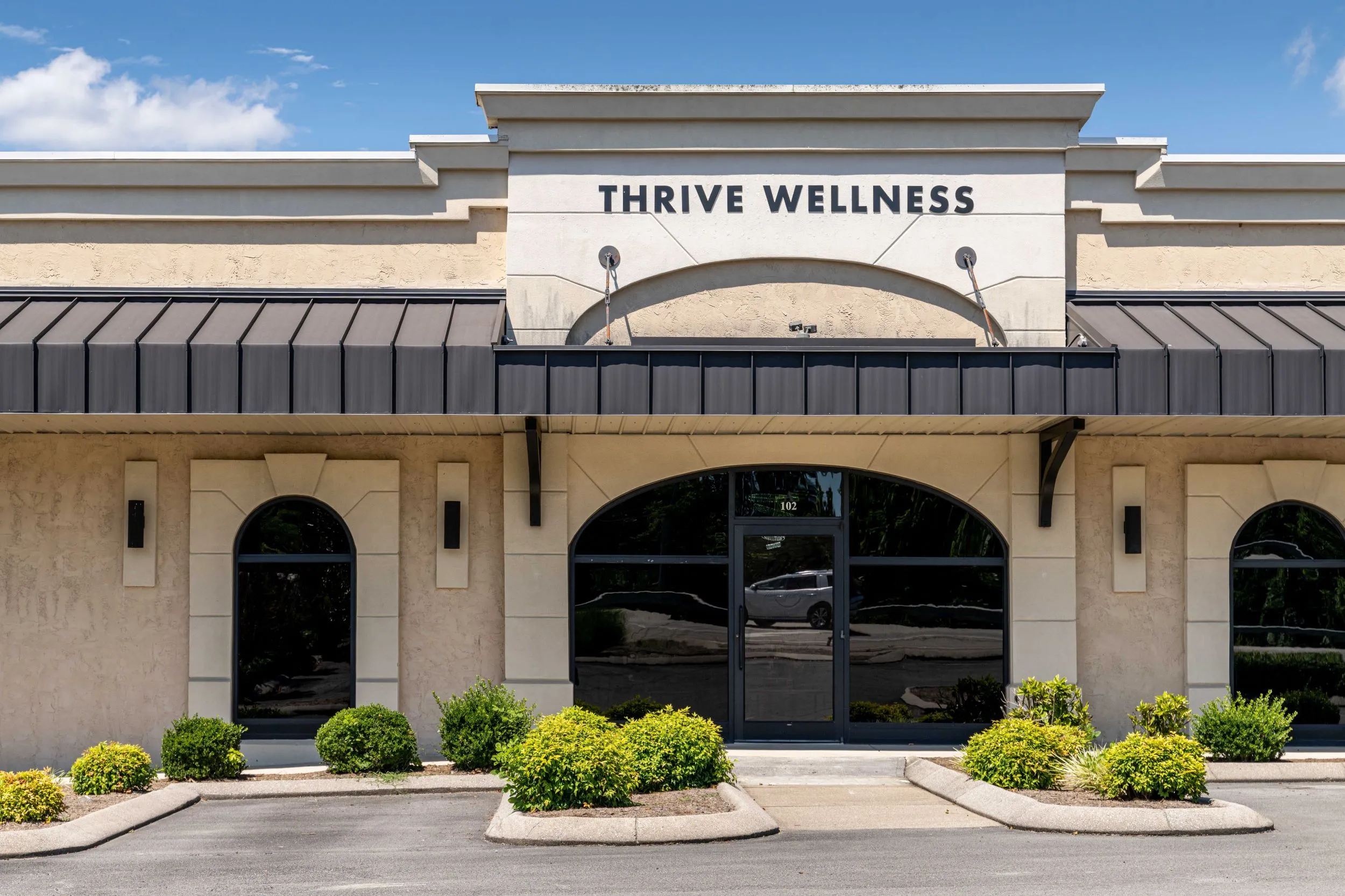 Clean, professional medical spa treatment room with neutral tones at Thrive Wellness LLC in Chattanooga