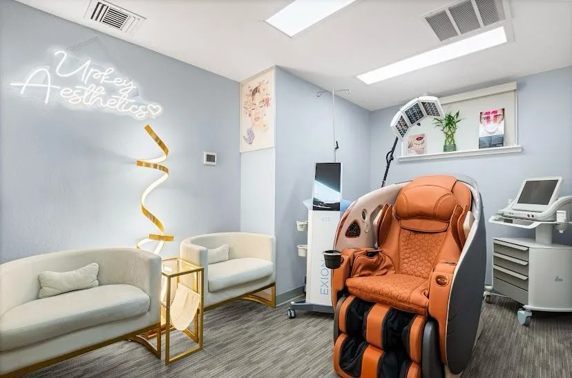 Clean, professional medical spa treatment room with neutral tones at Upkey Aesthetics in Menlo Park