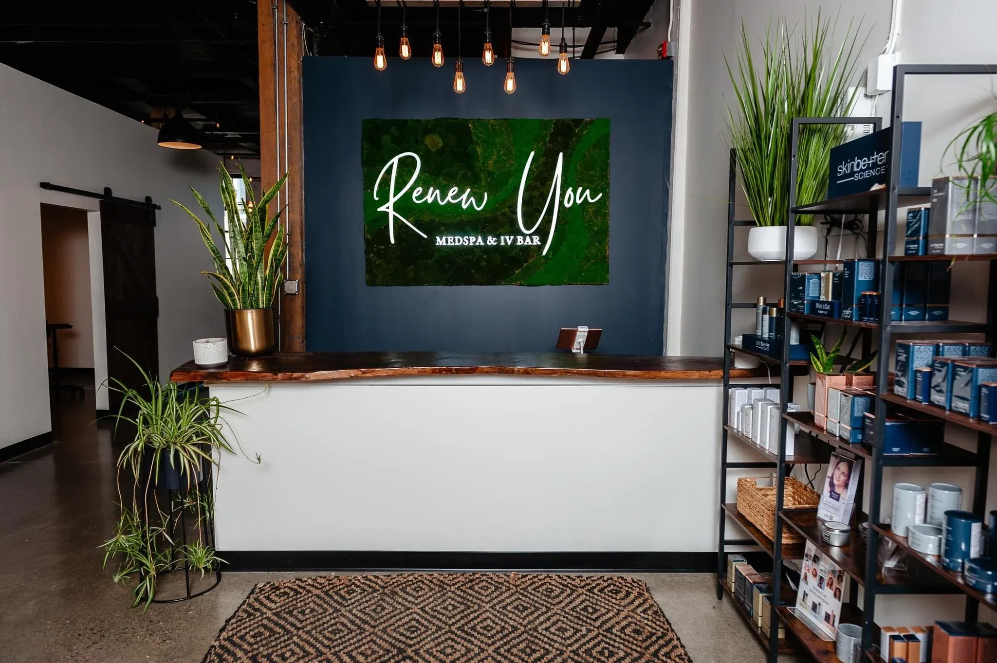 Clean, professional medical spa treatment room with neutral tones at Renew you MedSpa in Hudson